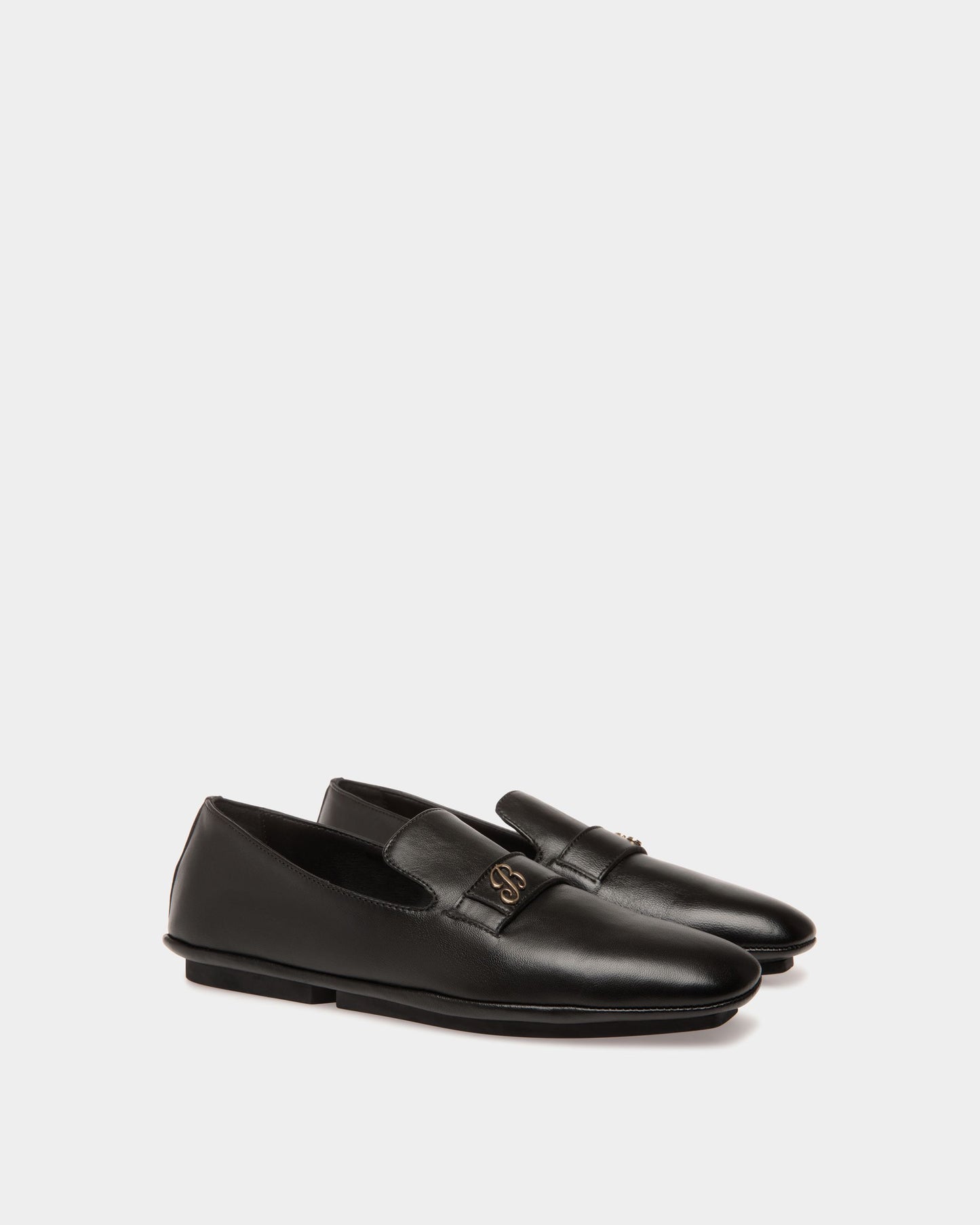 Slipper in Black Leather