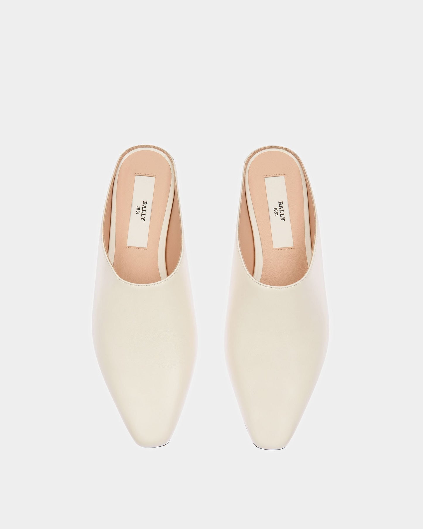 Nara Leather Flat Pumps In Bone