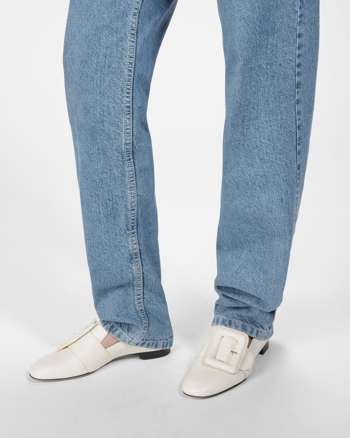 Janelle Leather Loafers In Bone