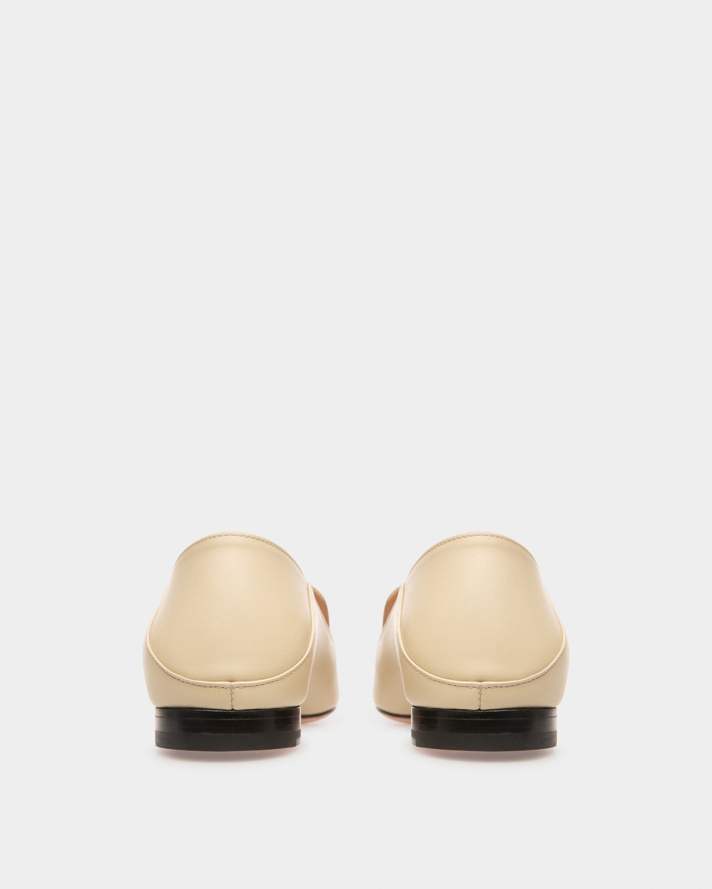Ellah Flat Leather Loafers In Beige