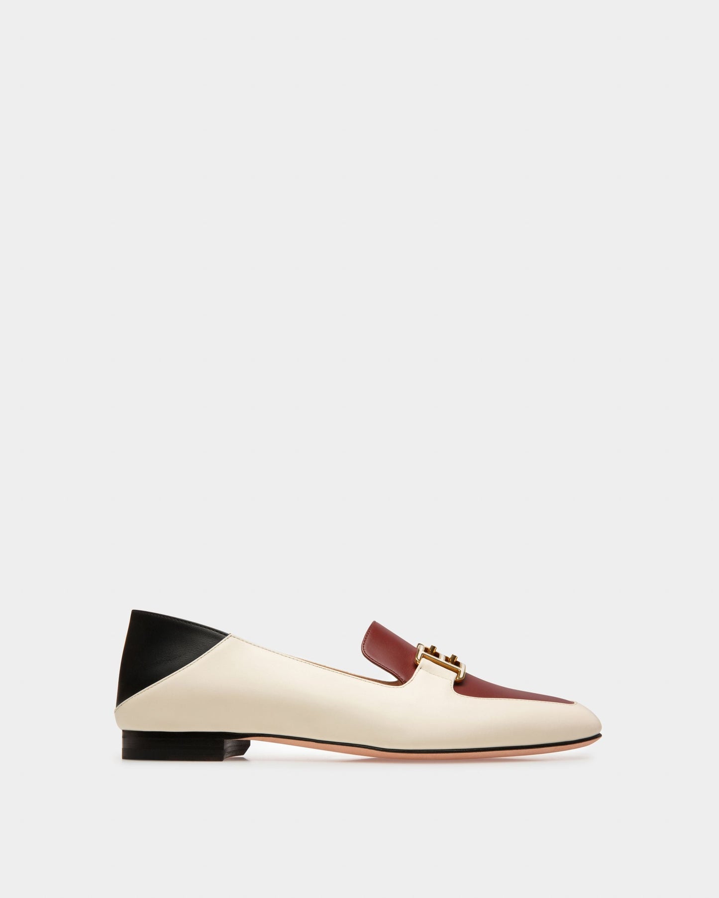 Ellah Flat Leather Loafers In Bone