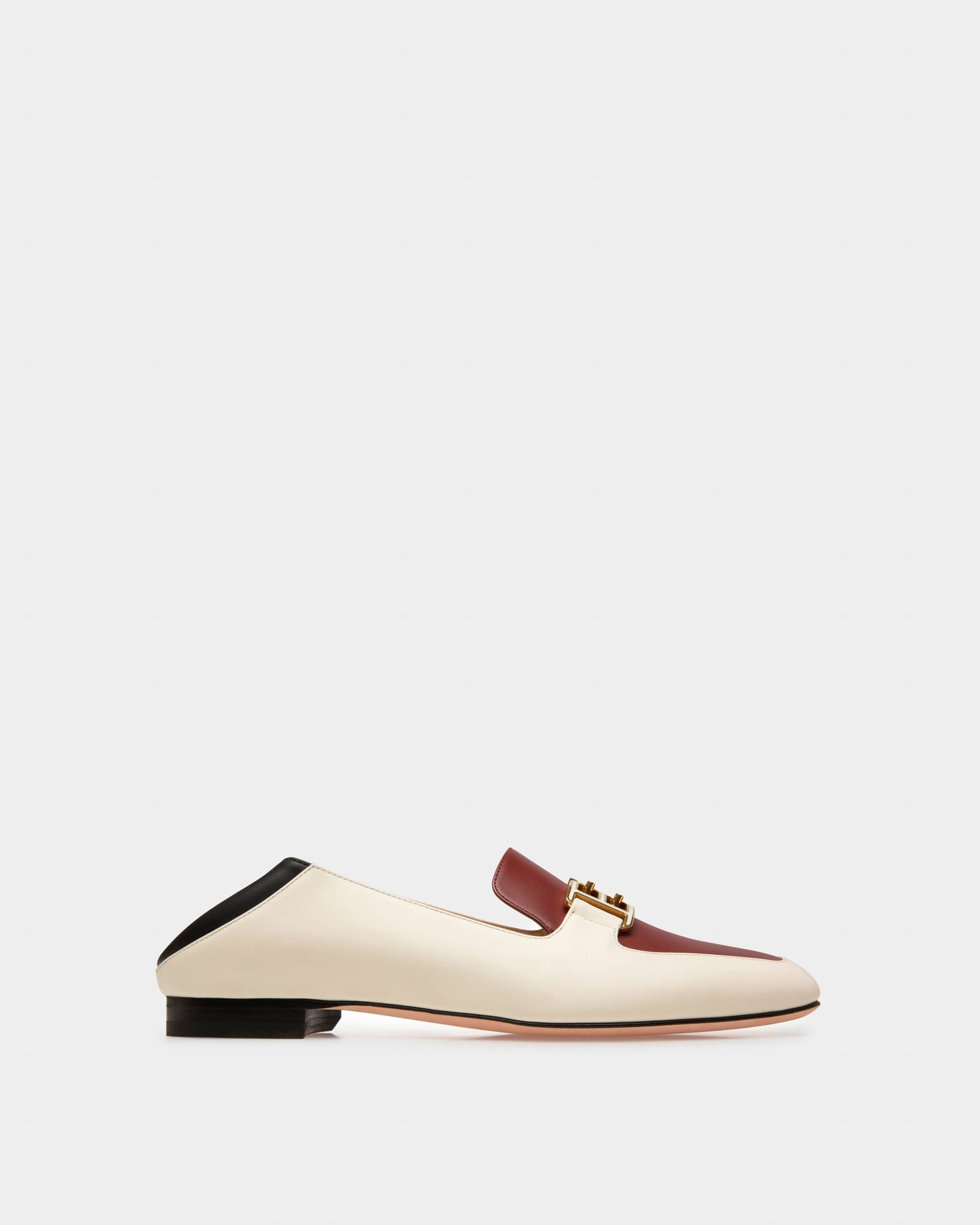 Ellah Flat Leather Loafers In Bone
