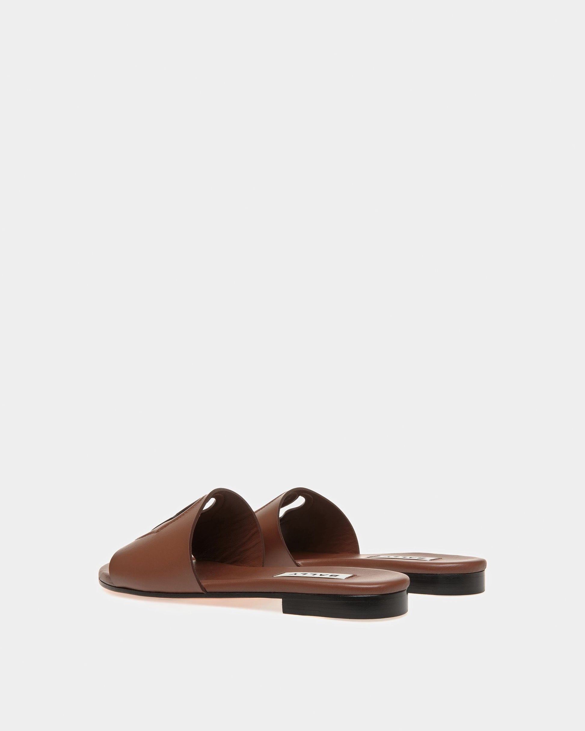 Goldie | Women's Sandals | Brown Leather | Bally | Still Life 3/4 Back
