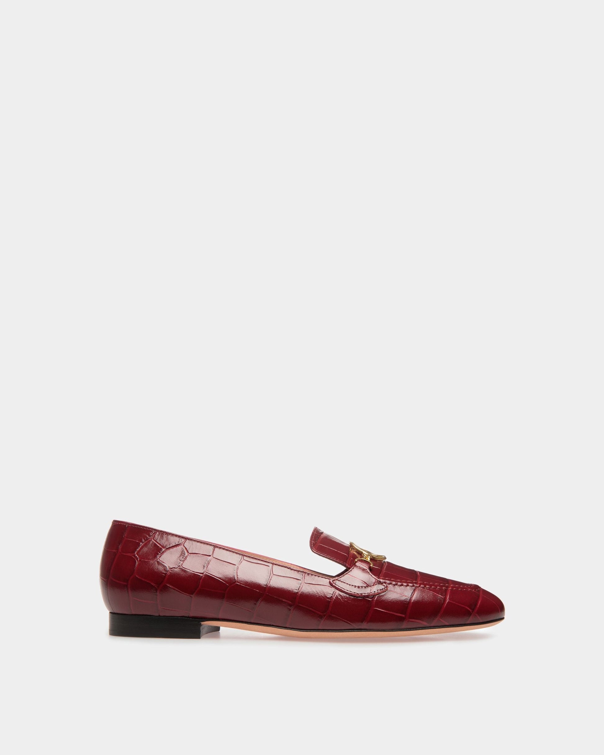 Obrien | Women's Flats |Burgundy Leather | Bally | Still Life Side