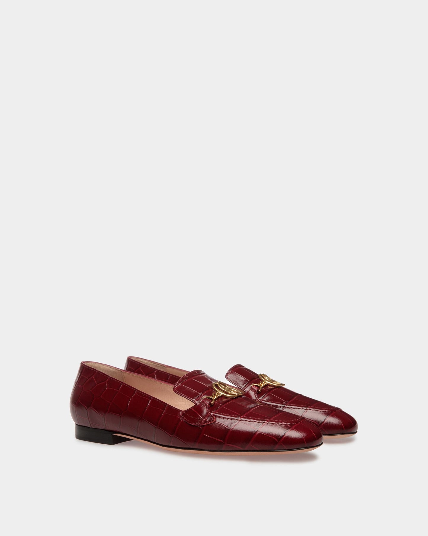 Obrien | Women's Flats |Burgundy Leather | Bally | Still Life 3/4 Front