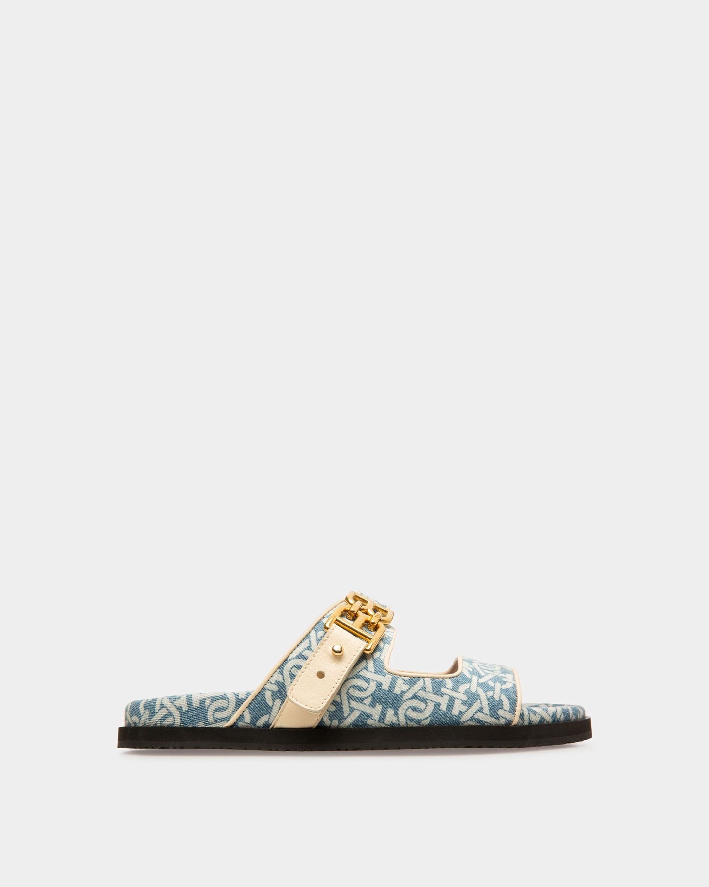 Emma Organic Cotton Denim Slides In Blue