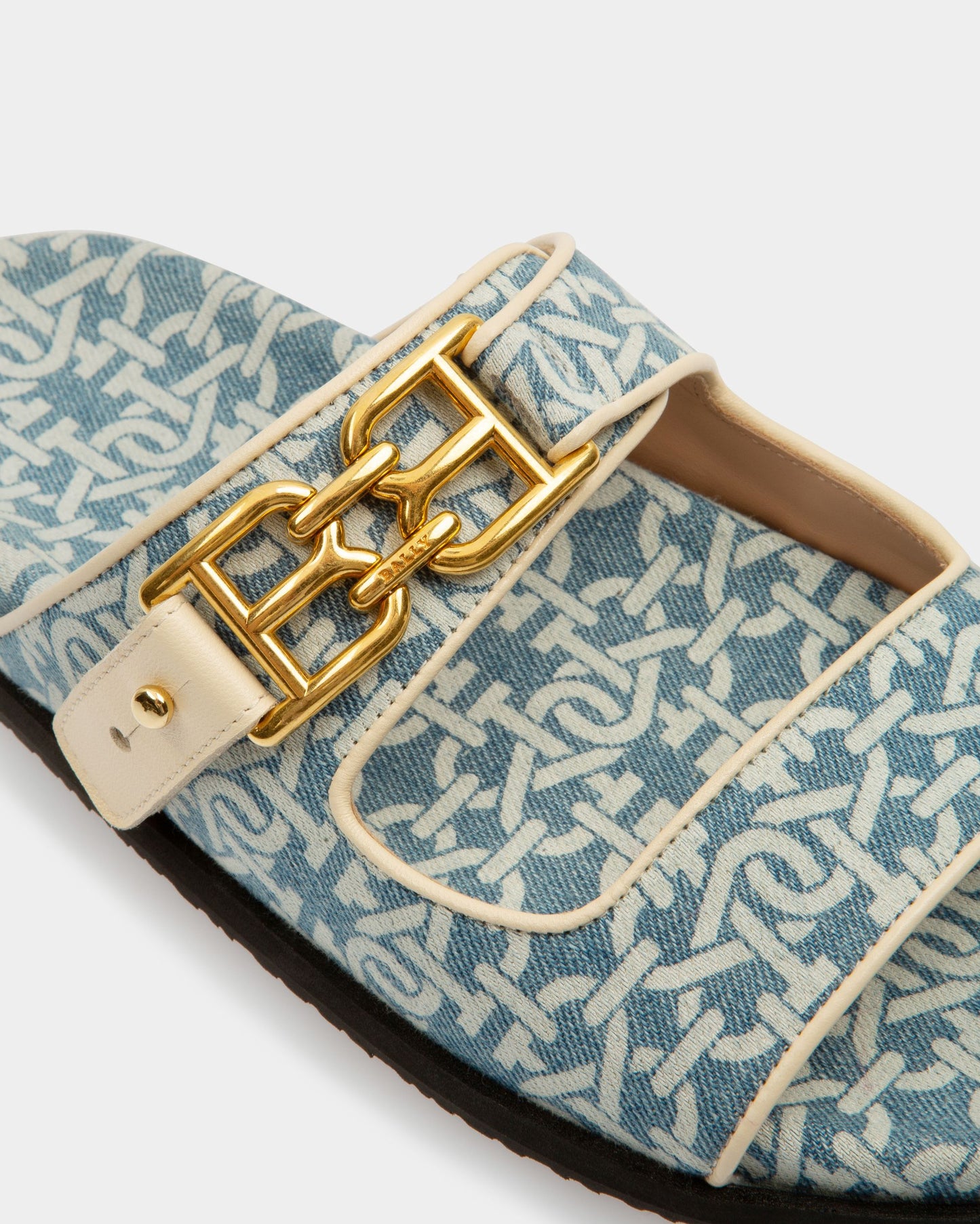 Emma Organic Cotton Denim Slides In Blue
