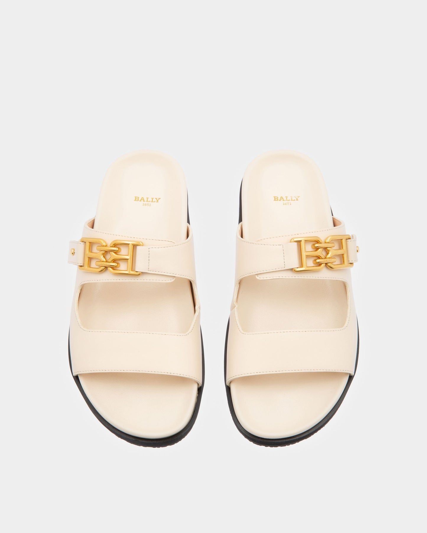 Emma Leather Sandals In Bone
