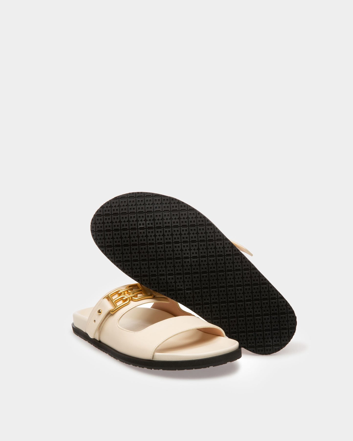 Emma Leather Sandals In Bone