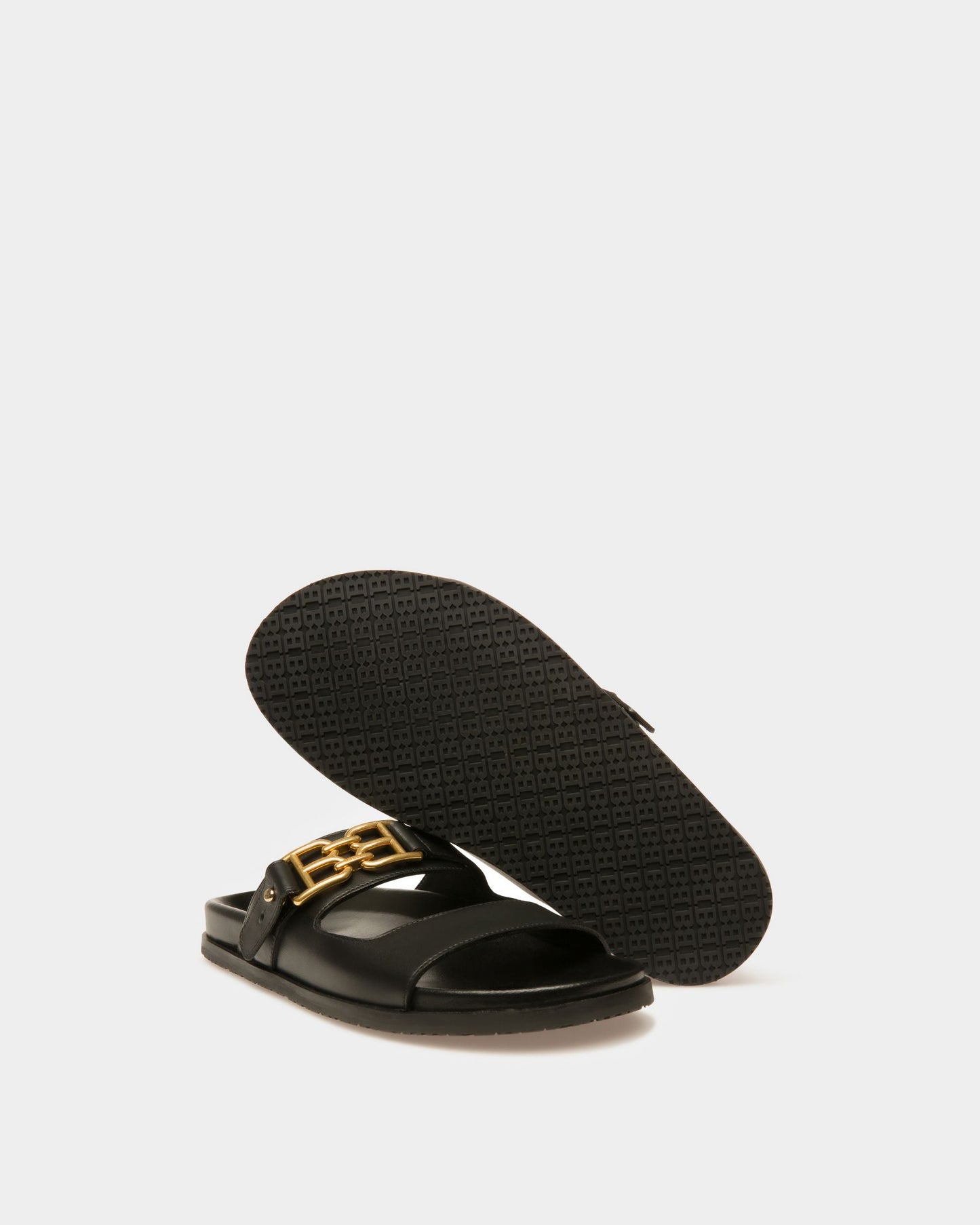 Emma Leather Sandals In Black