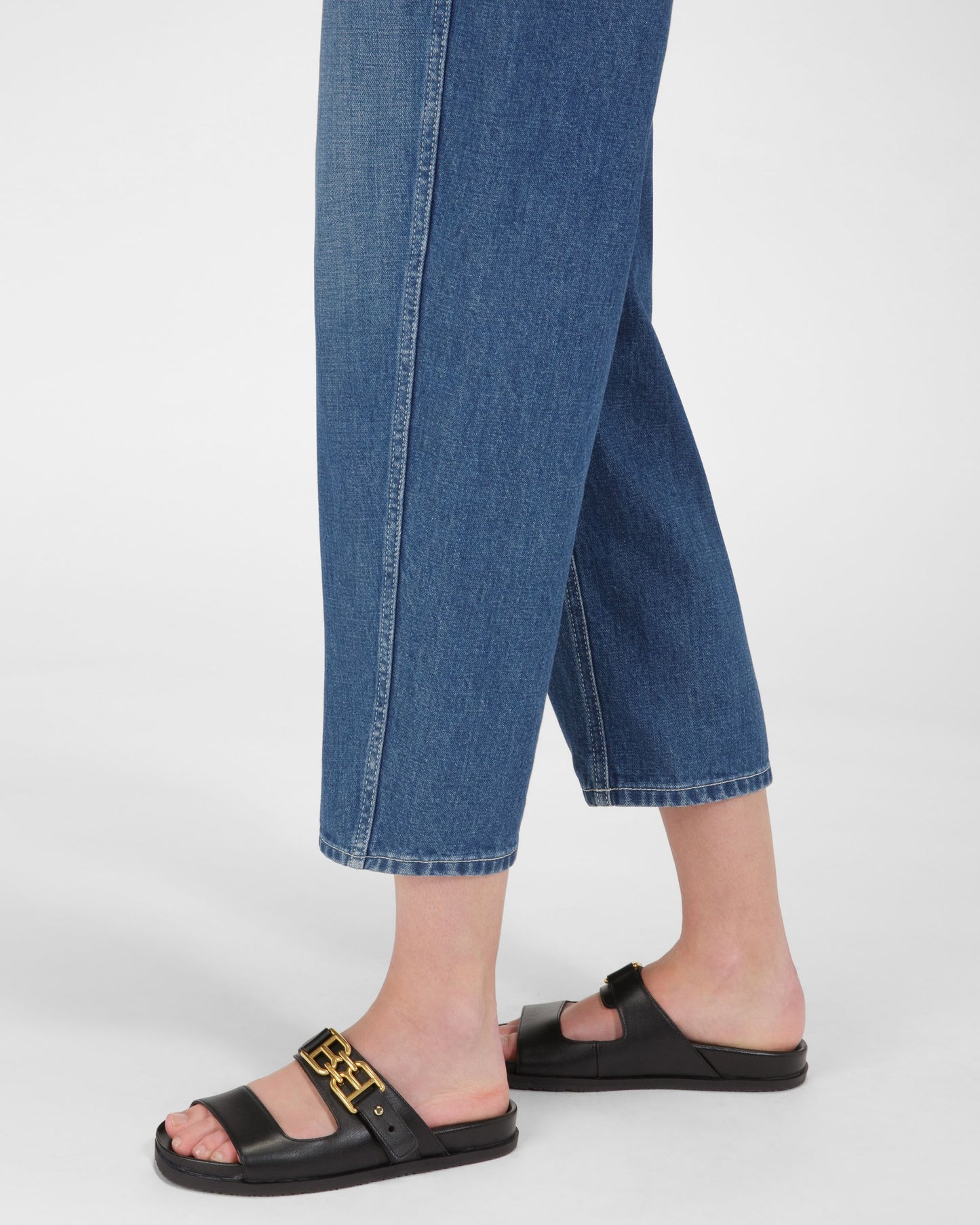 Emma Leather Sandals In Black