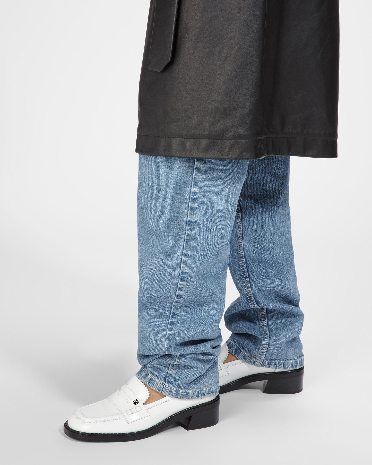 Elly Leather Moccasins In White