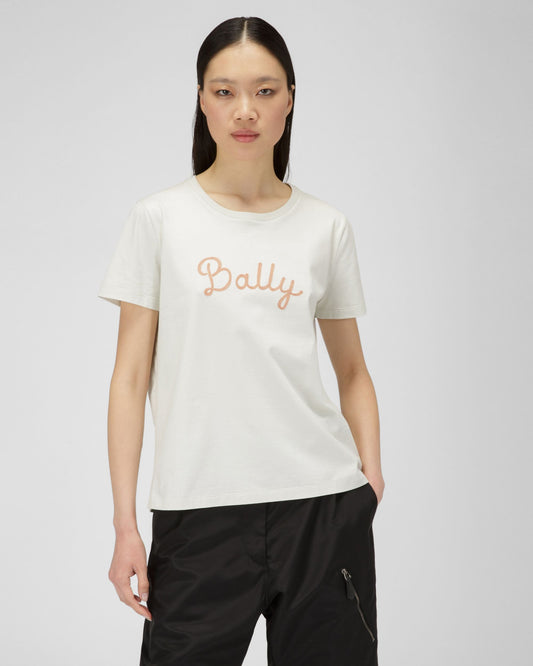 Cotton T-Shirt In Bone