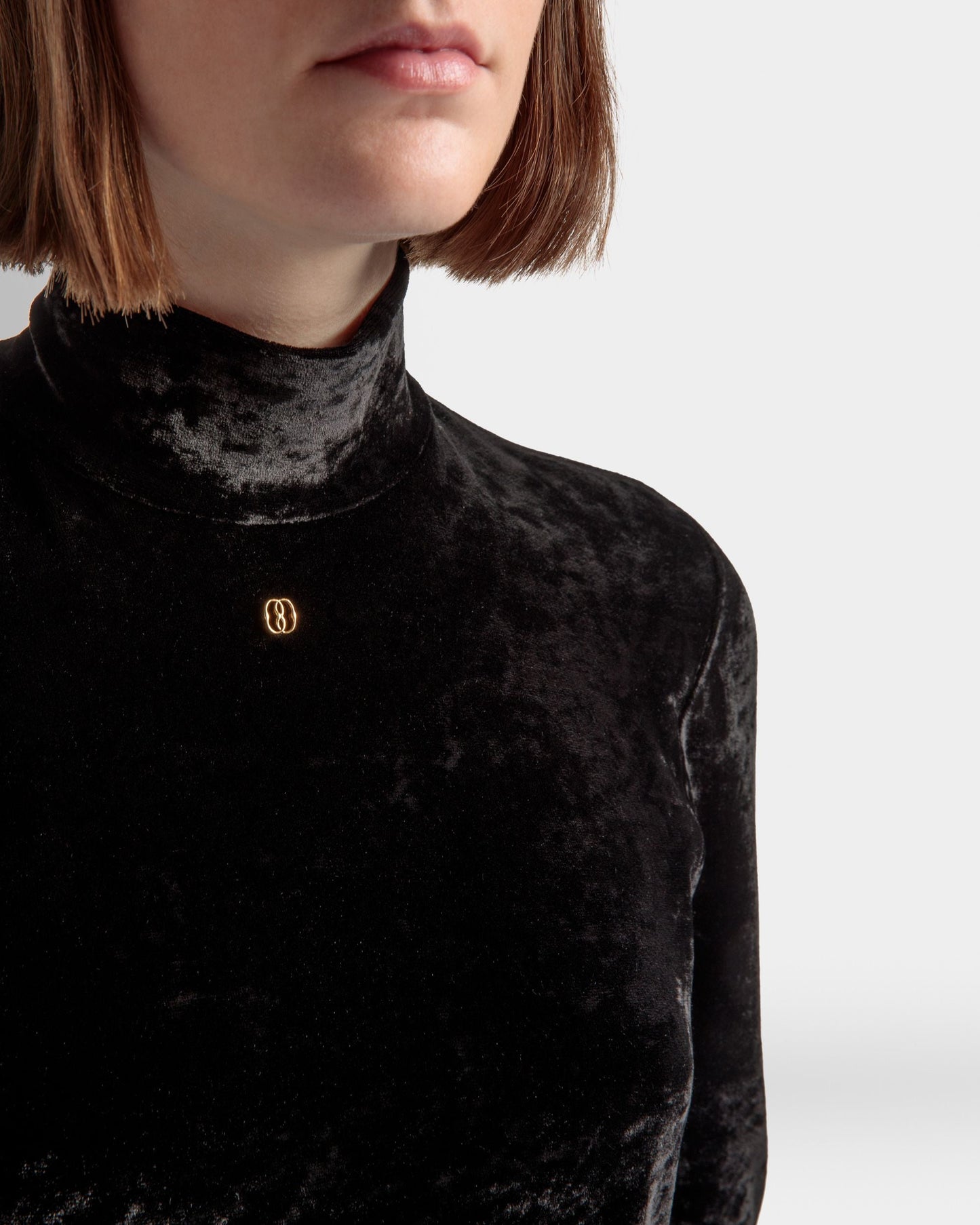 Flared Pants | Women's Pants | Black Velvet Viscose Mix | Bally | On Model Detail