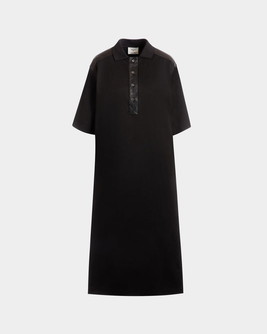 Shirt Dress in Black Cotton