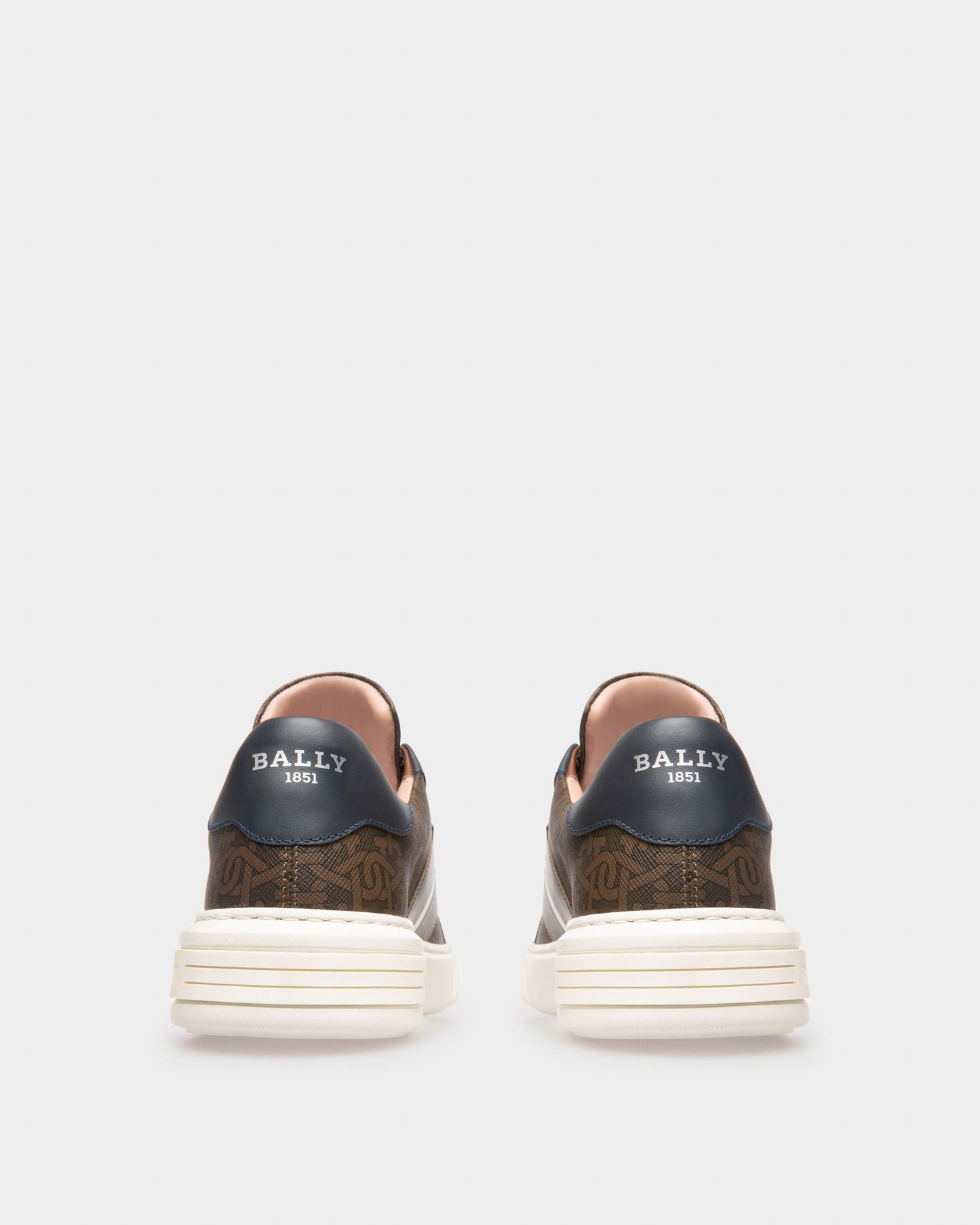 Myron Tpu & Leather Sneakers In Brown & Navy