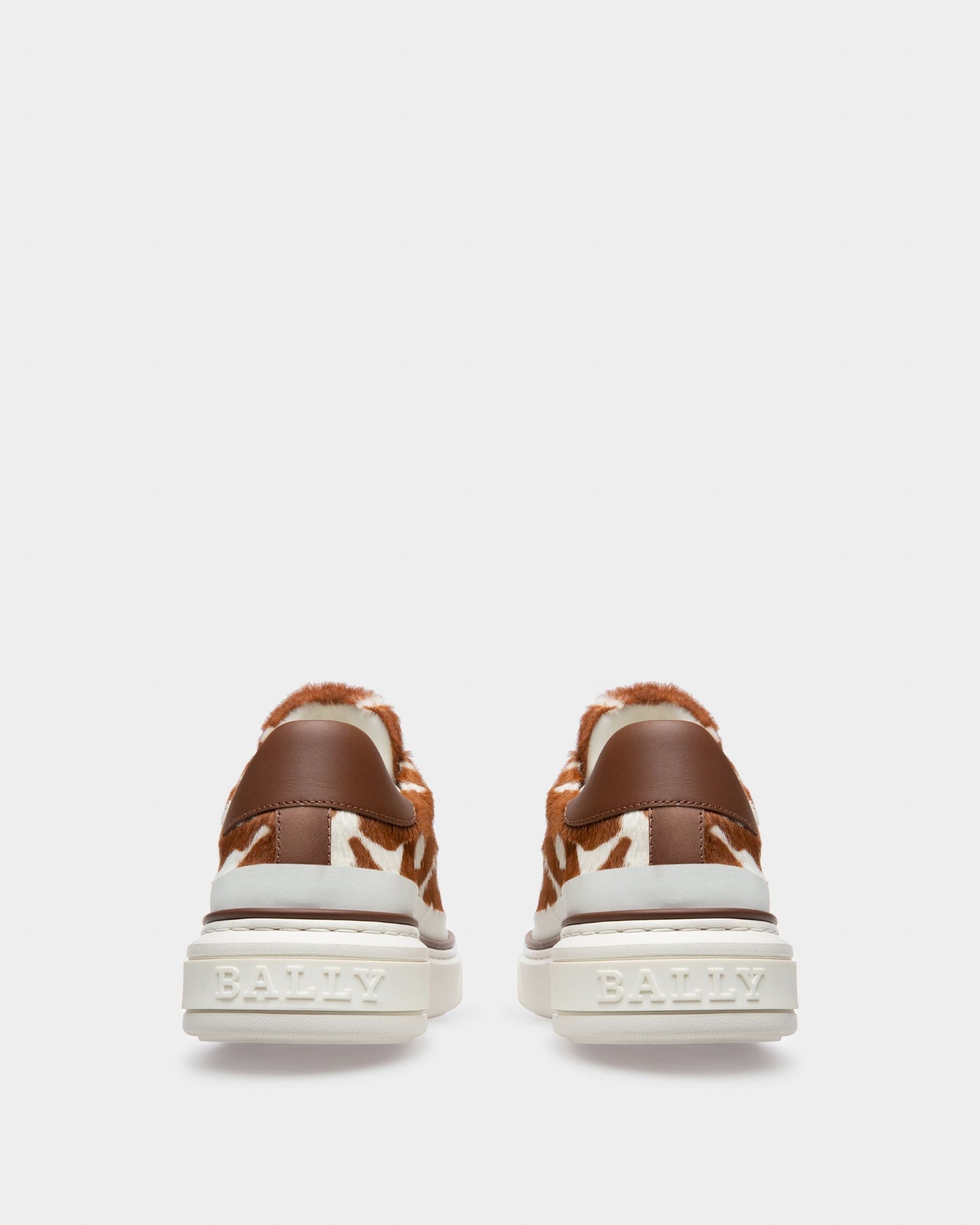Maily Leather Sneakers In White & Brown
