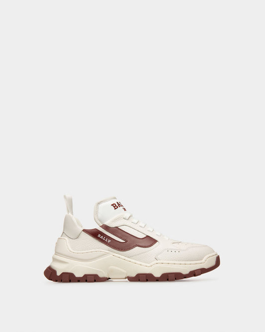 Holden Leather And Fabric Sneakers In White And Heritage Red