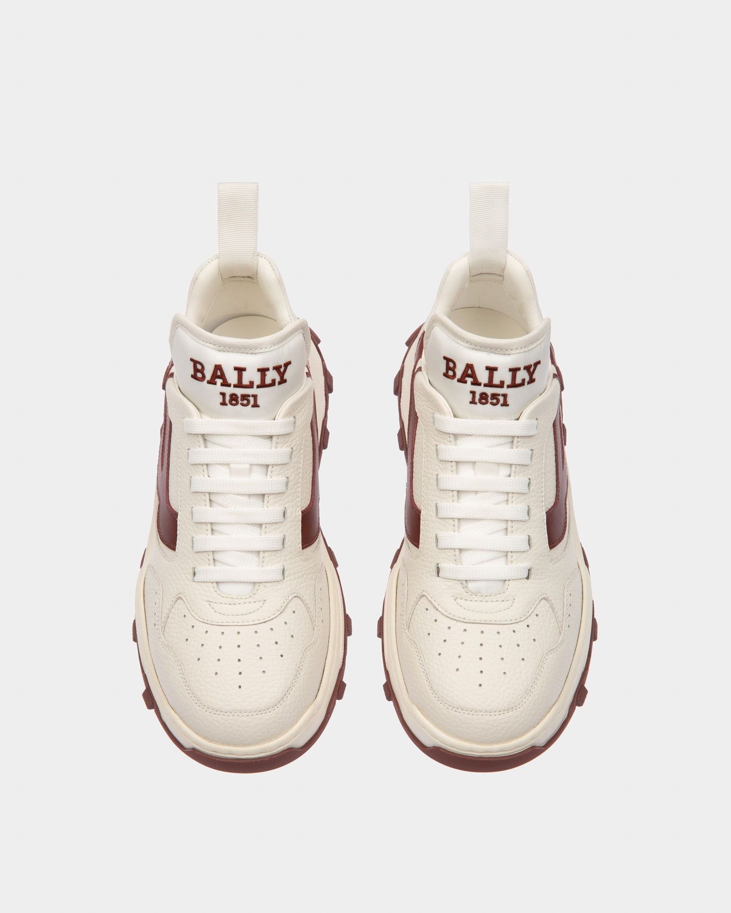 Holden Leather And Fabric Sneakers In White And Heritage Red