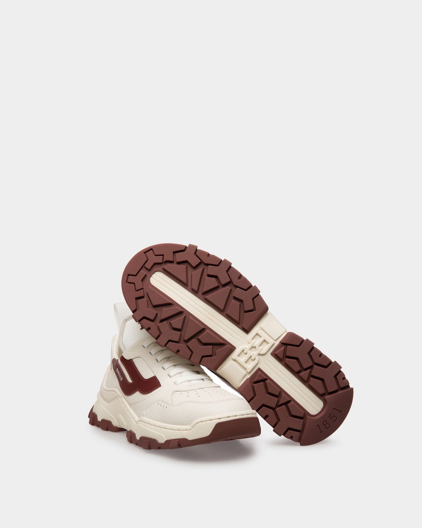 Holden Leather And Fabric Sneakers In White And Heritage Red