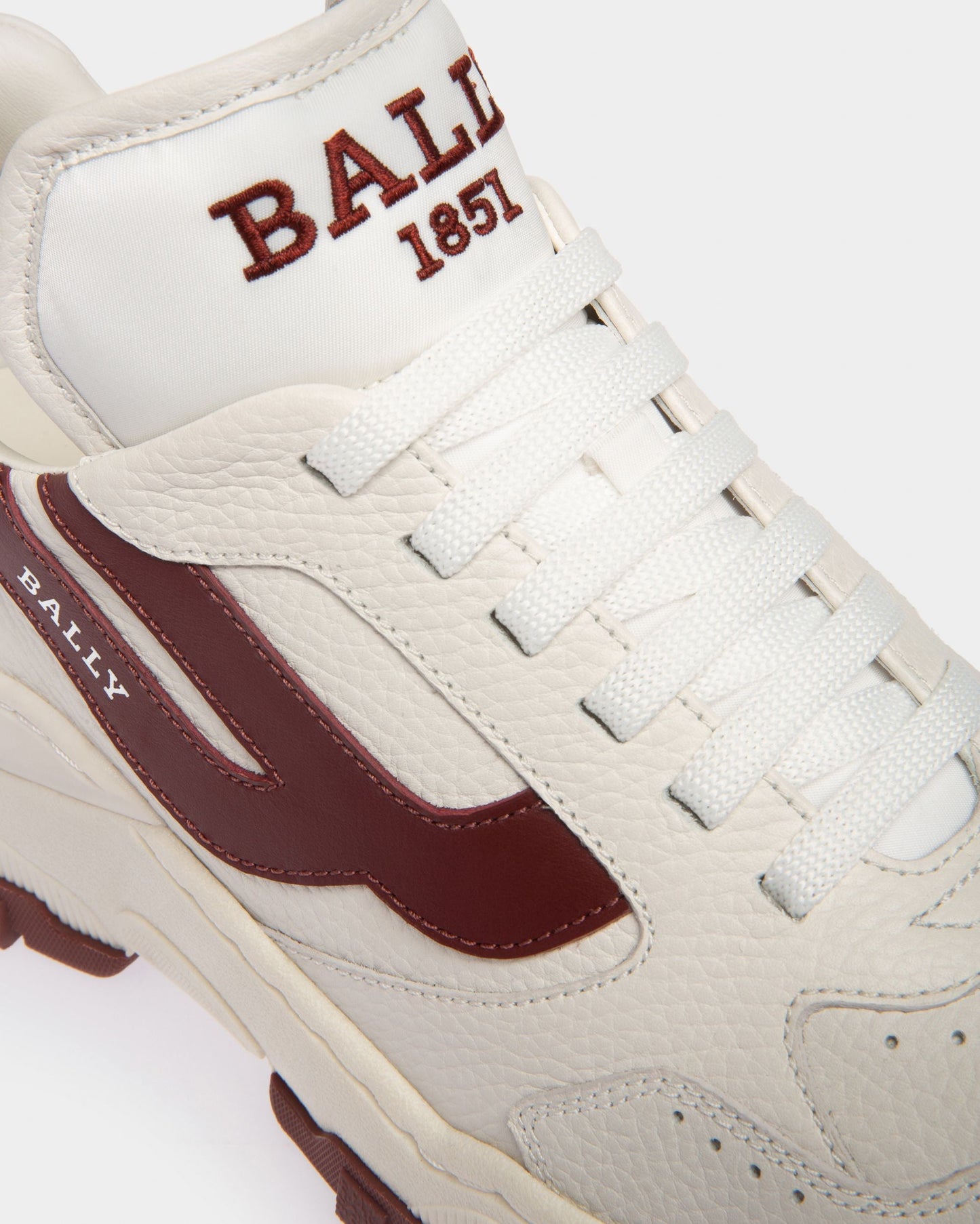 Holden Leather And Fabric Sneakers In White And Heritage Red
