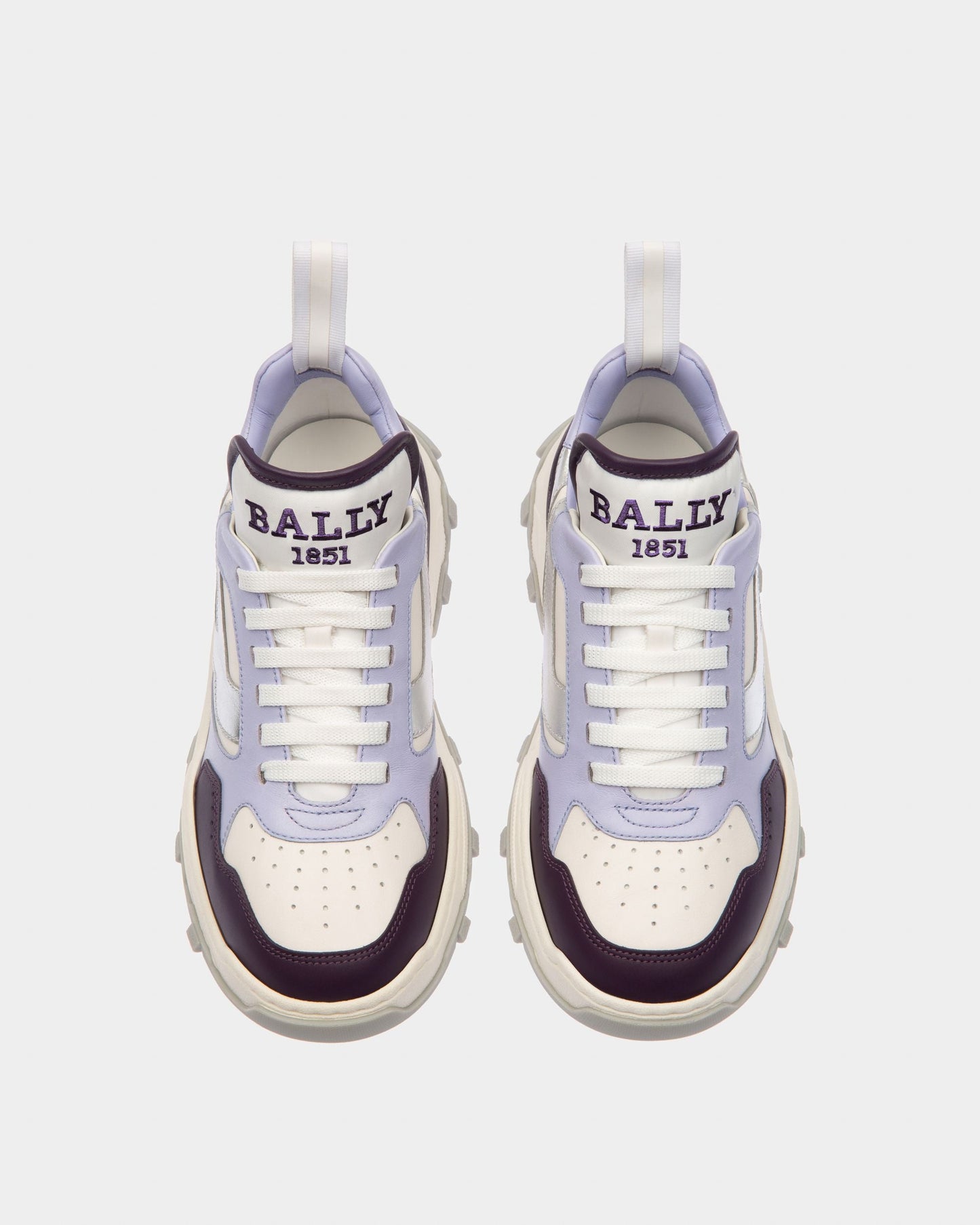 Holden Leather And Fabric Sneakers In Purple And White