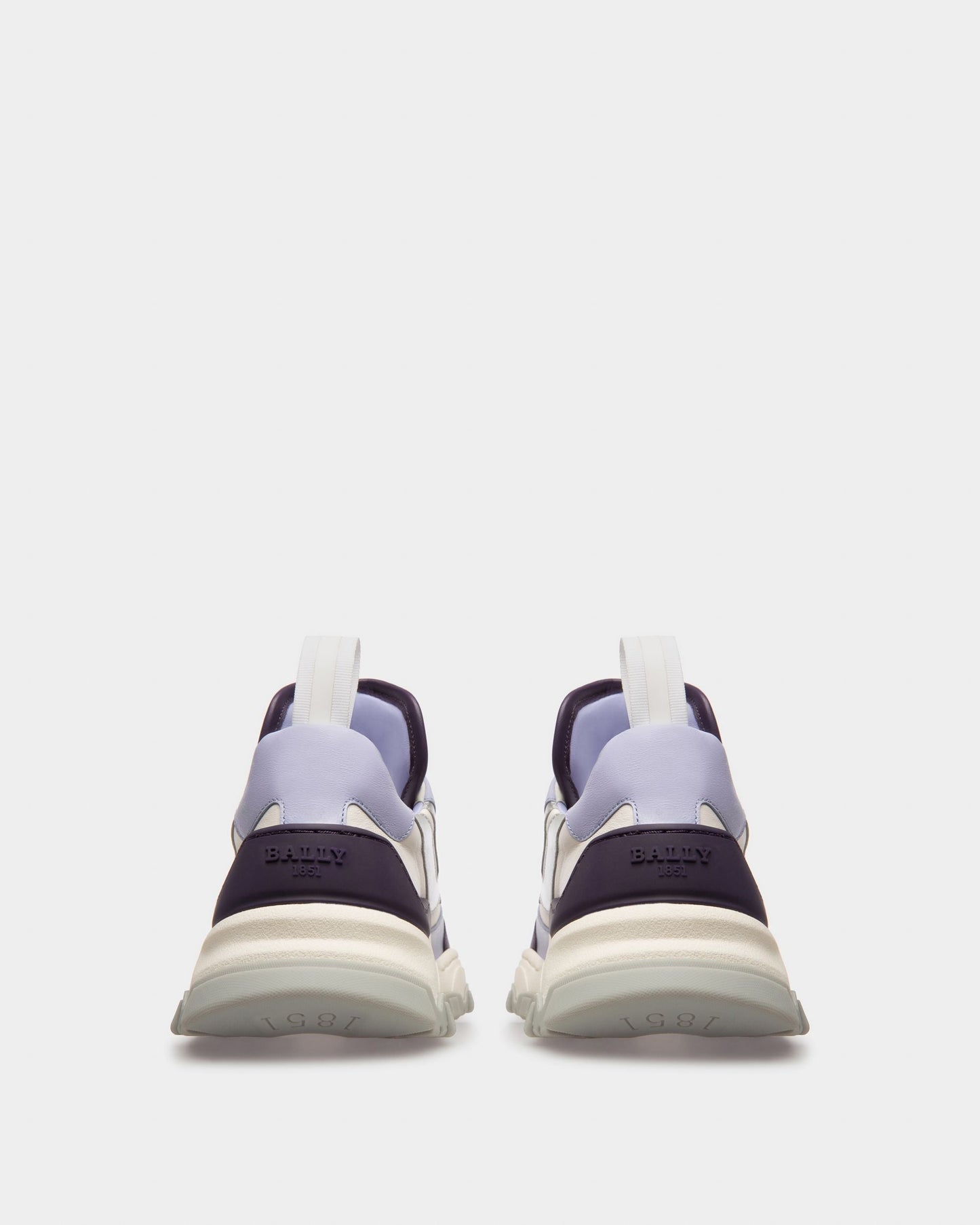 Holden Leather And Fabric Sneakers In Purple And White