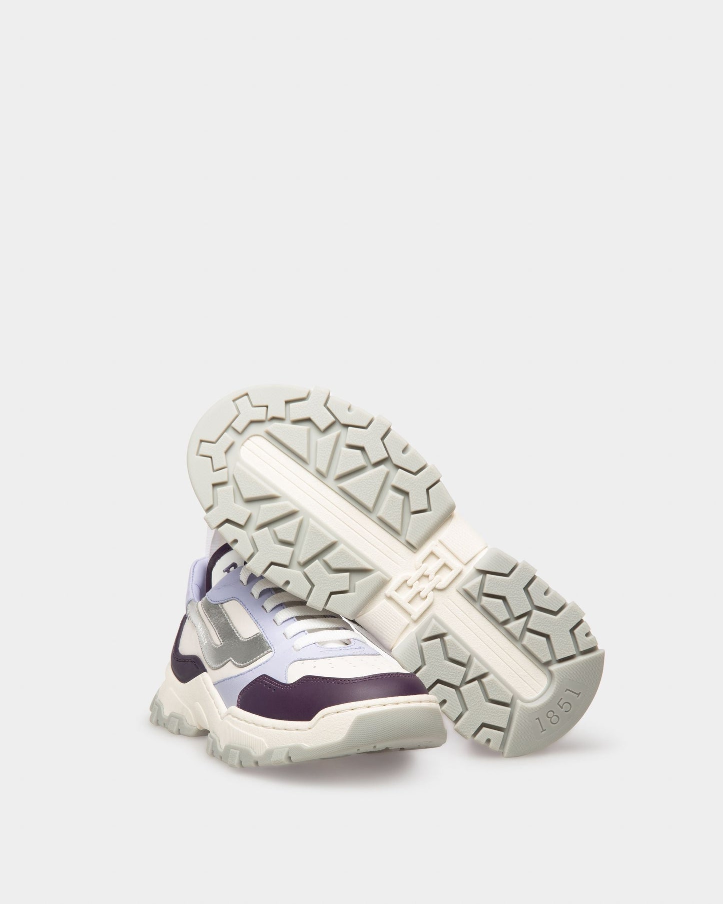 Holden Leather And Fabric Sneakers In Purple And White