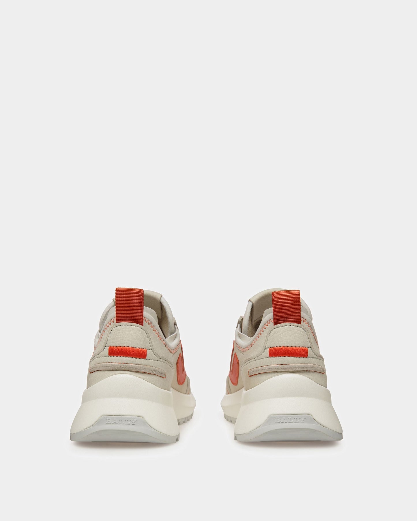 Darys Leather Sneakers In Dusty White And Orange