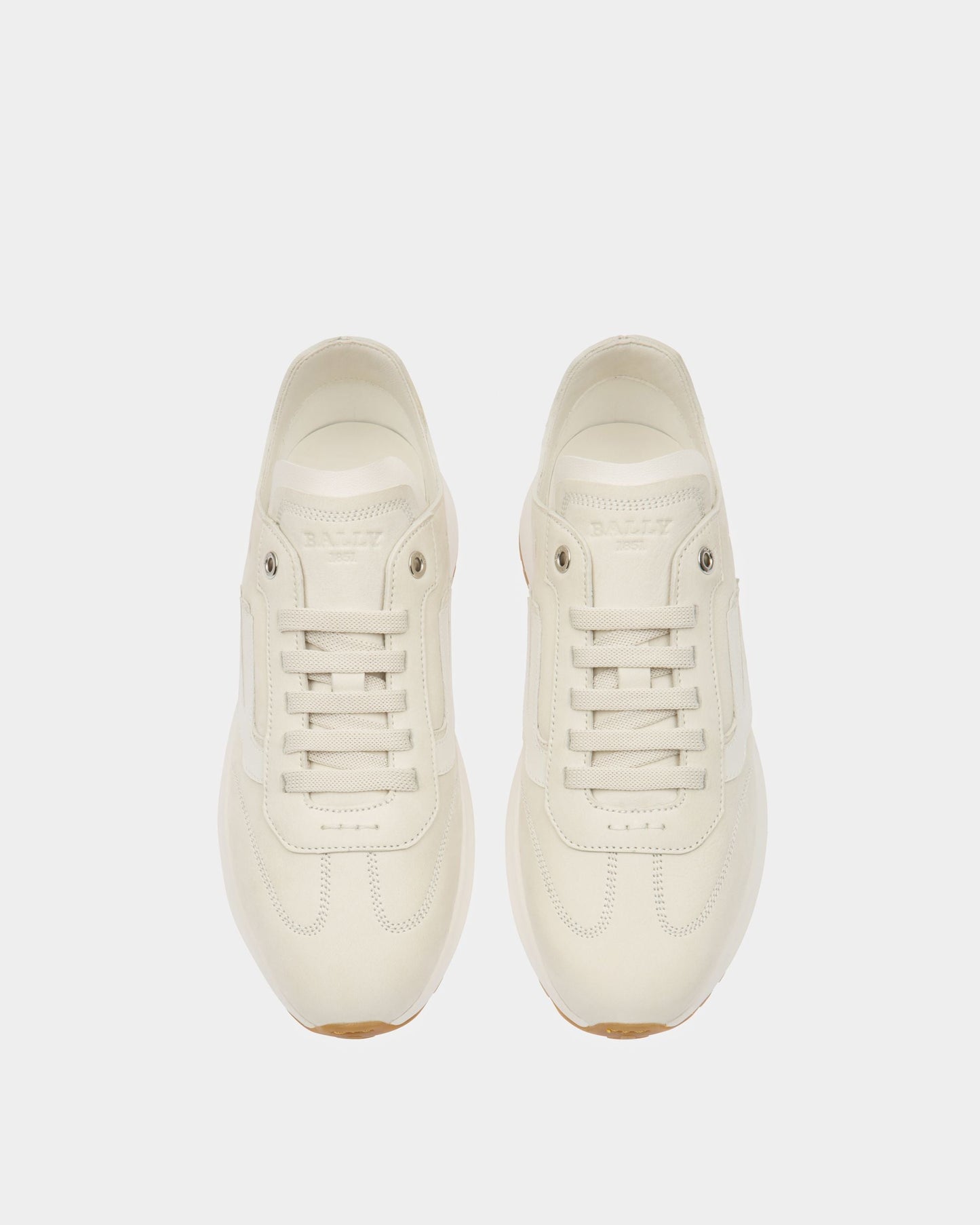 Demyl Leather Sneakers In Denty White & White