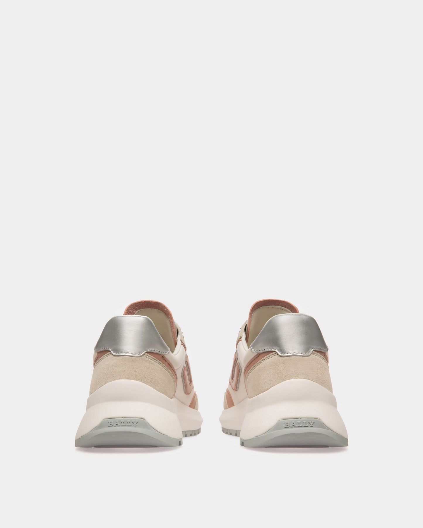 Demmy Leather Sneakers In Denty White & Pink
