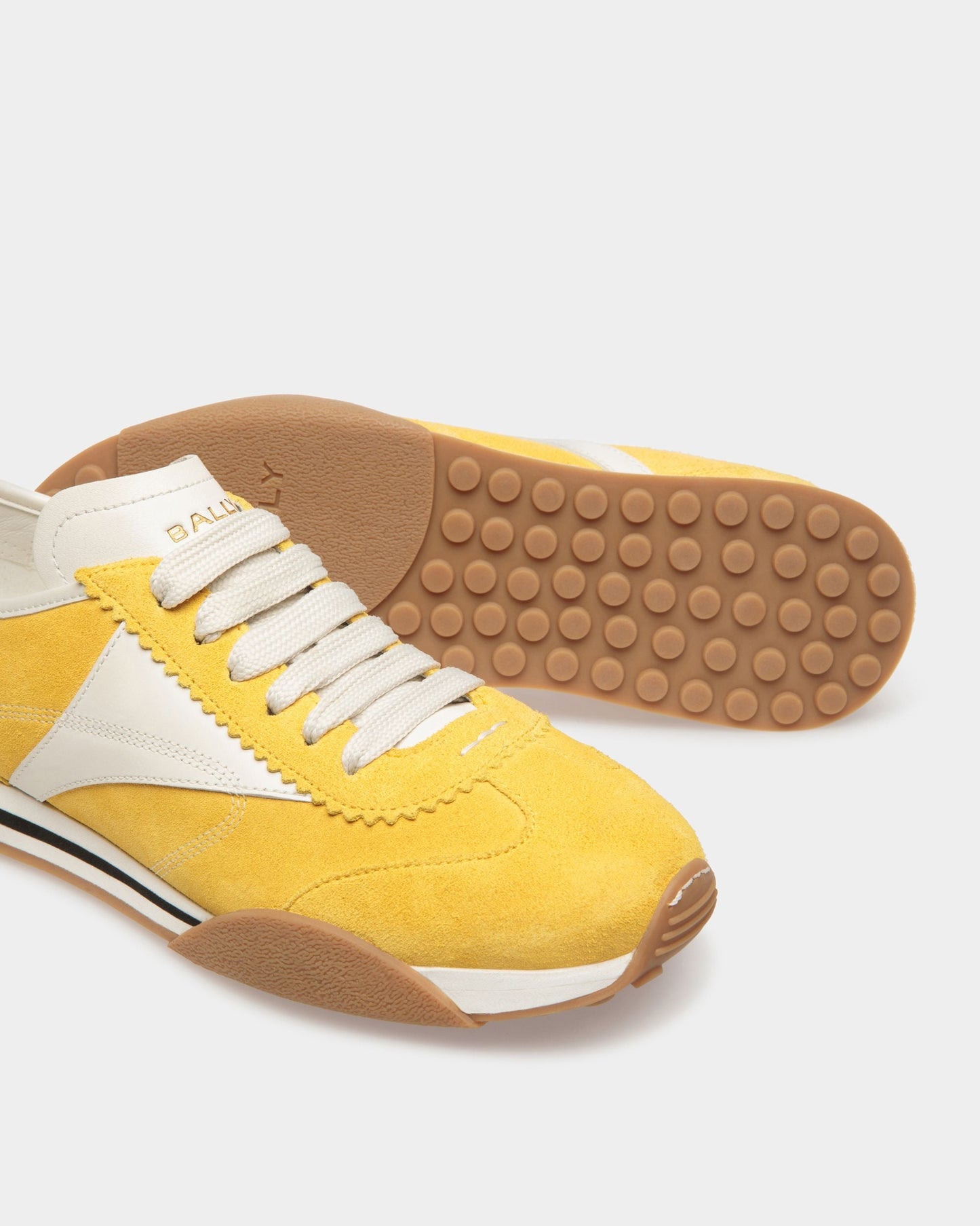 Sonney | Women's Sneakers | Yellow And White Leather | Bally | Still Life Below