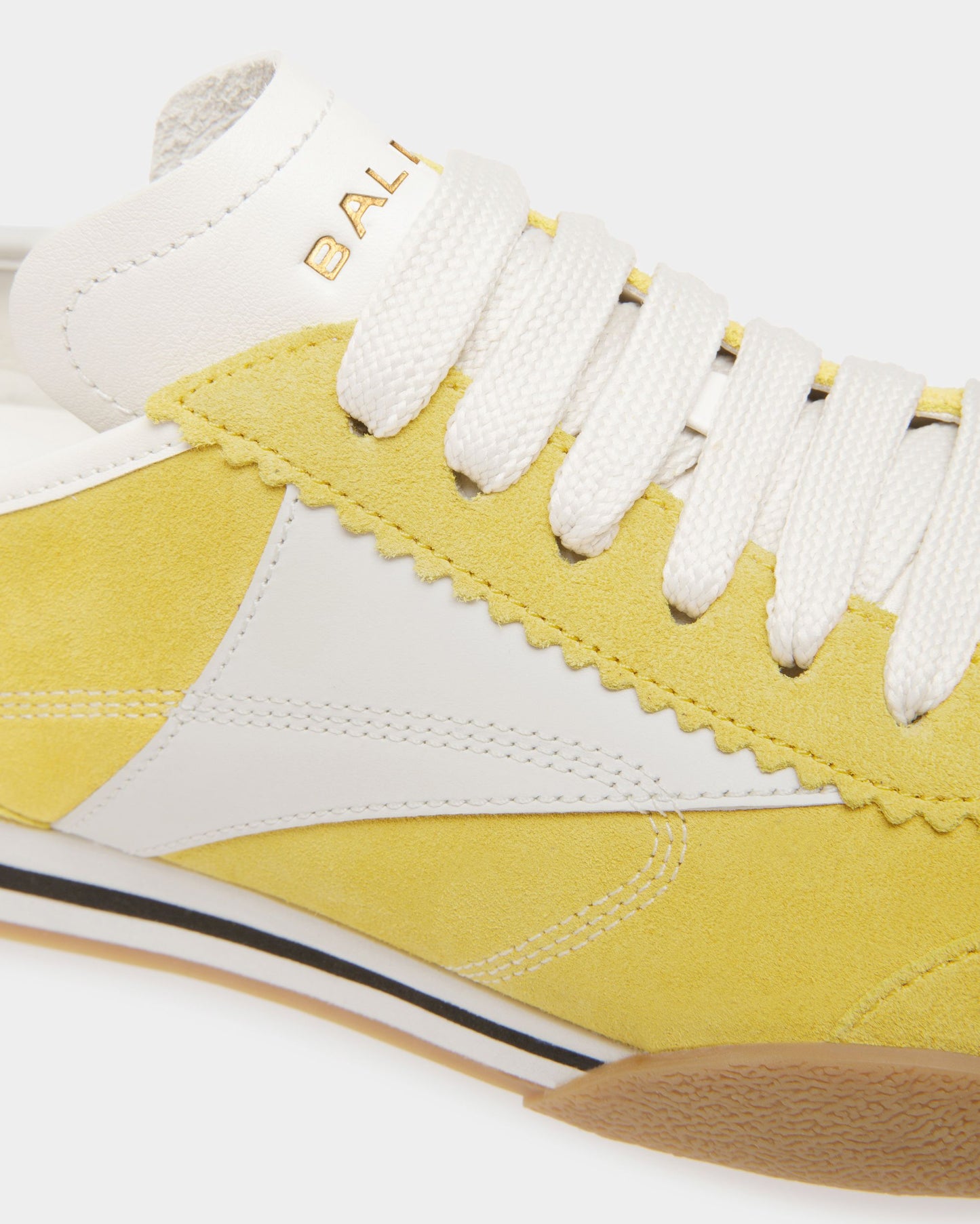Sonney | Women's Sneakers | Yellow And White Leather | Bally | Still Life Detail
