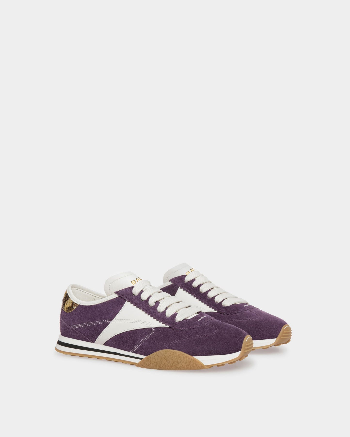 Sonney | Women's Sneakers | Orchid And White Leather | Bally | Still Life 3/4 Front