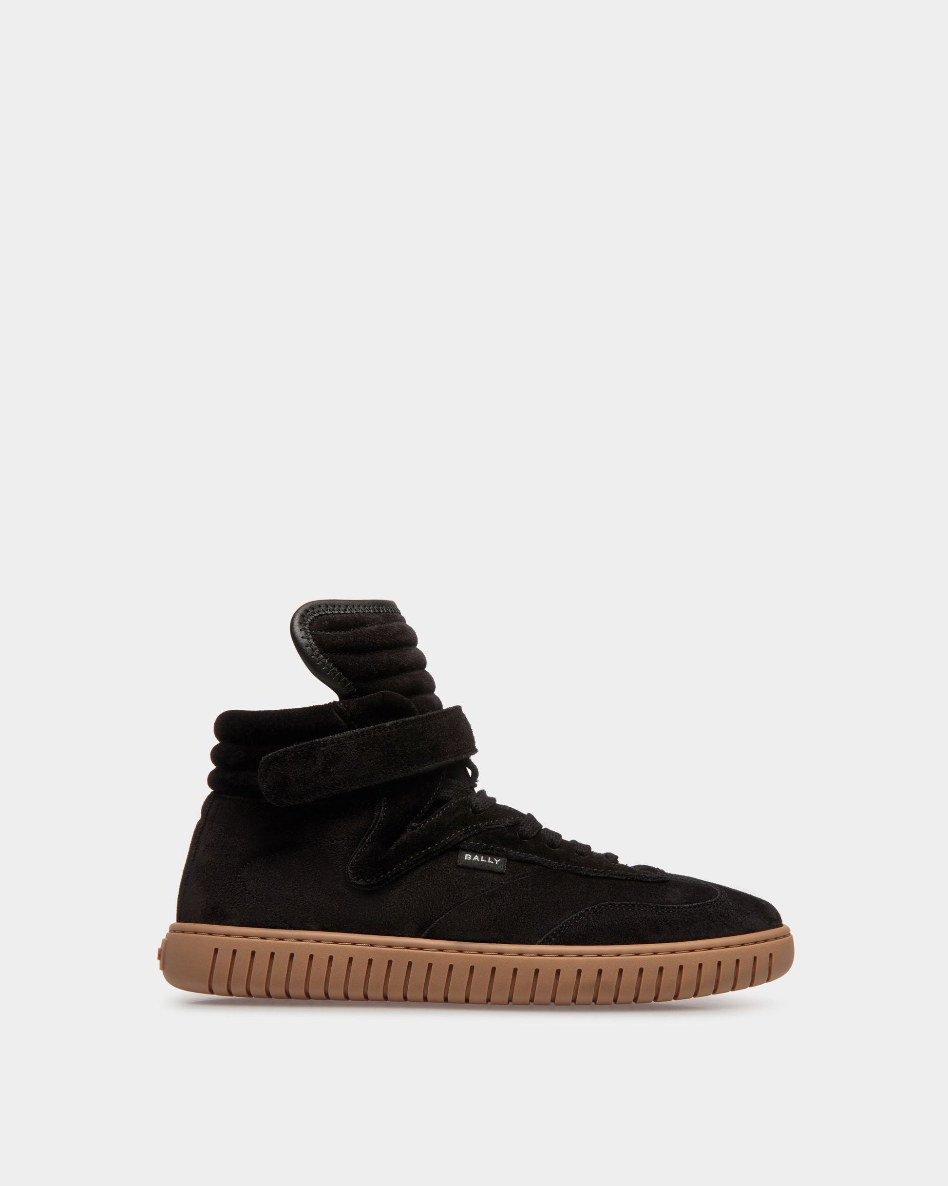 Parrel Mid | Women's Sneakers | Black And Amber Leather | Bally | Still Life Side