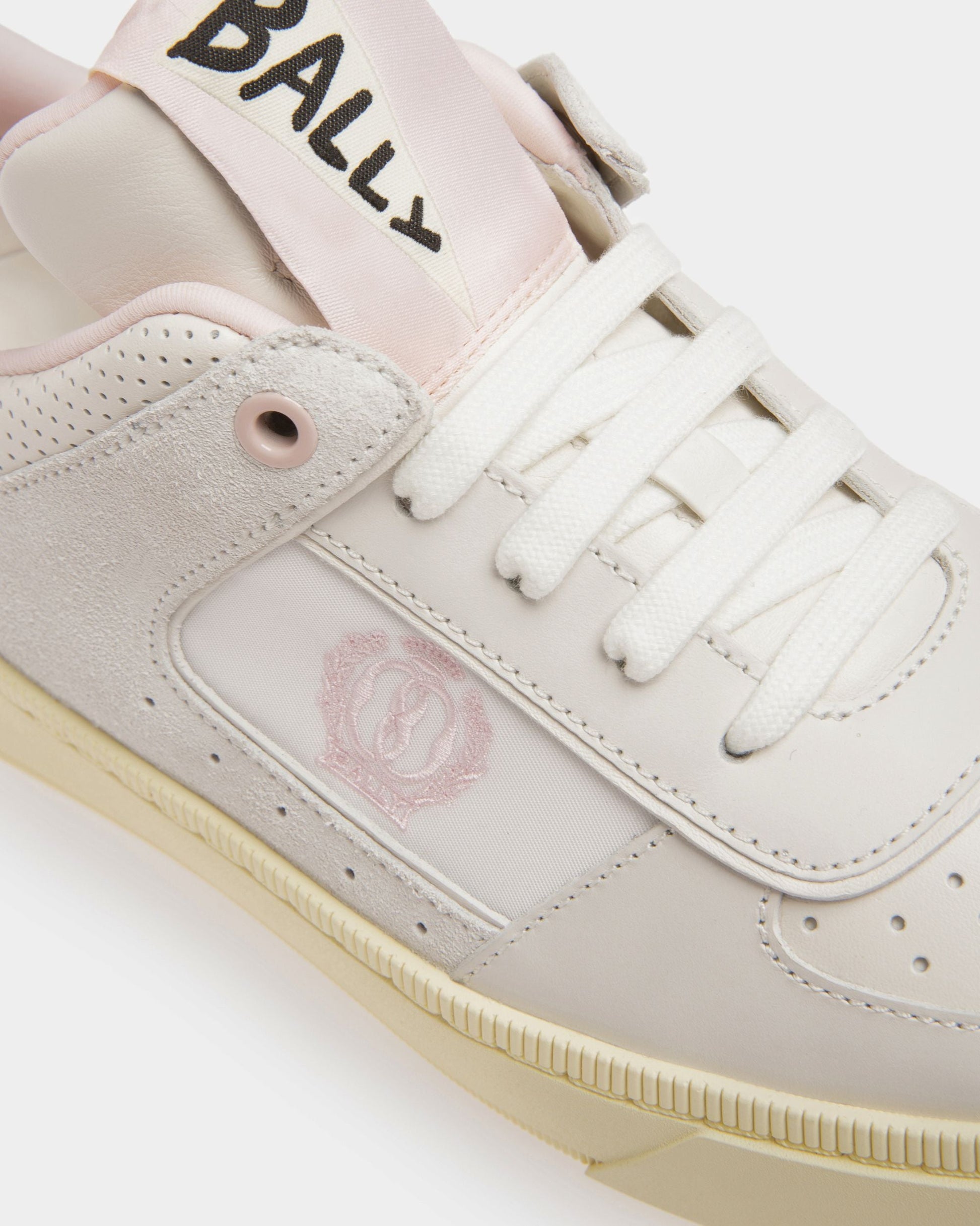 Riweira | Women's Sneakers | White And Pink Leather | Bally | Still Life Detail