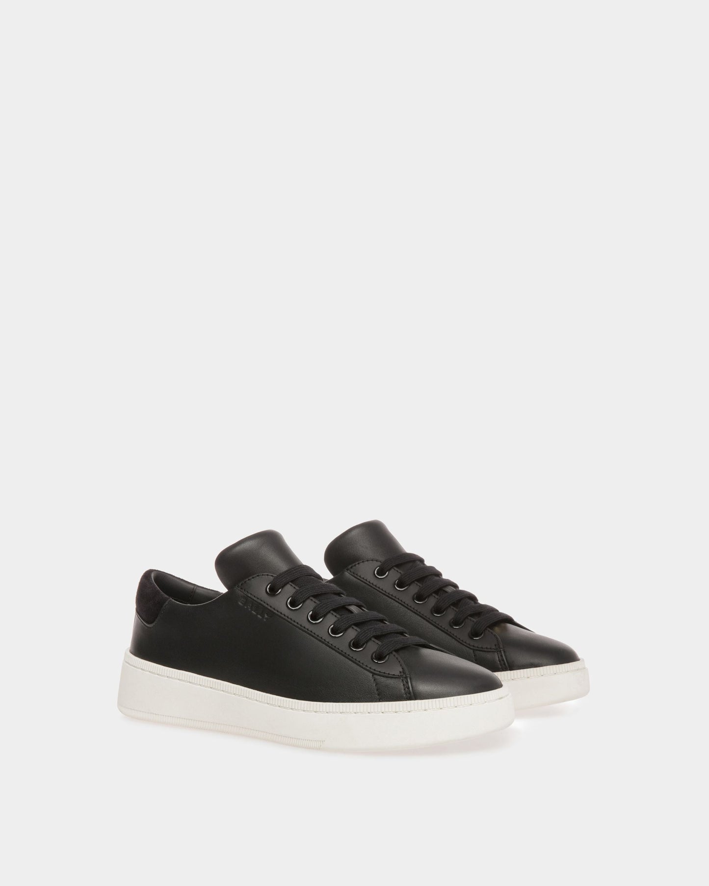 Ryver | Women's Sneakers | Black And White Leather | Bally | Still Life 3/4 Back