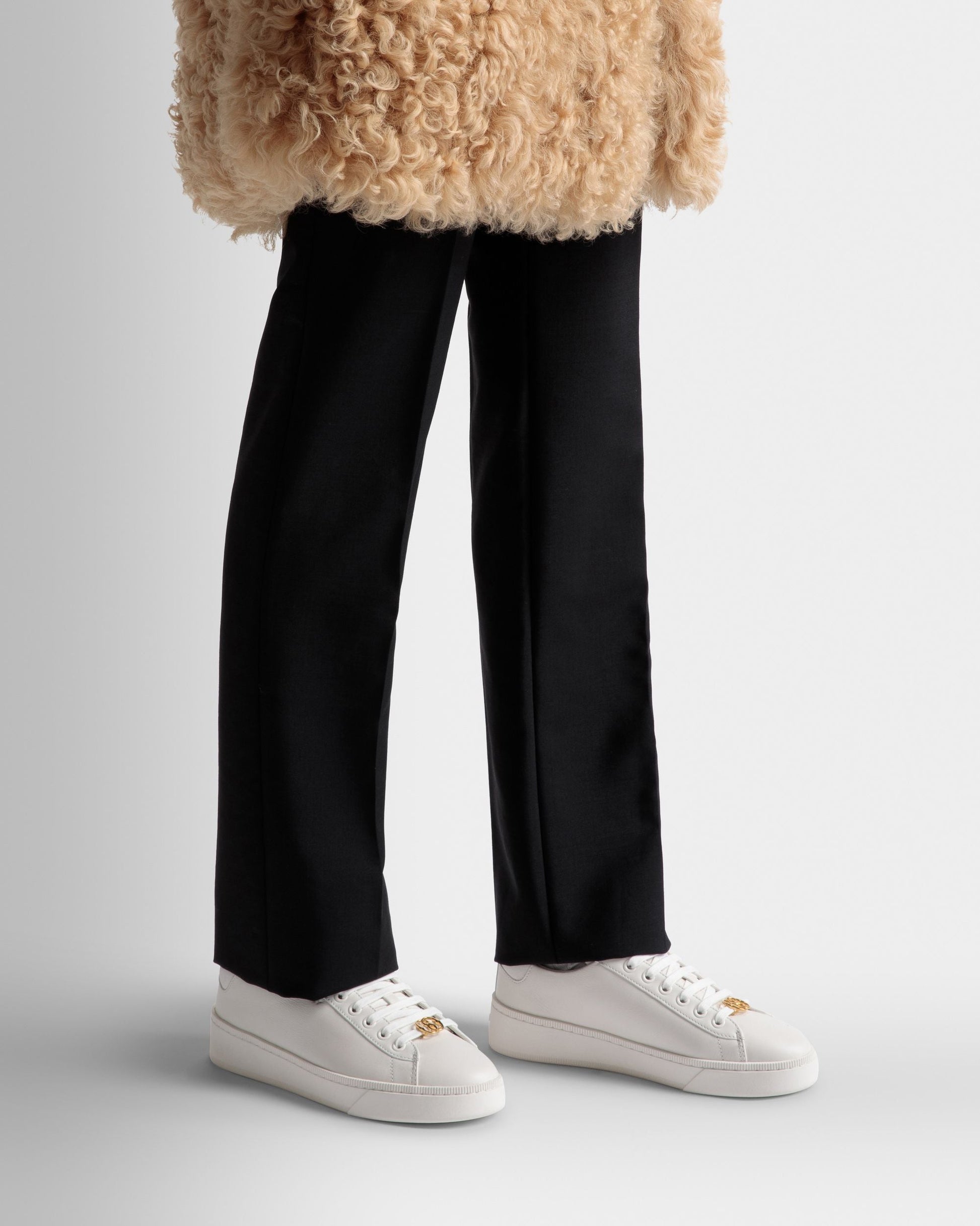 Ryver | Women's Sneakers | White Leather | Bally | On Model Close Up