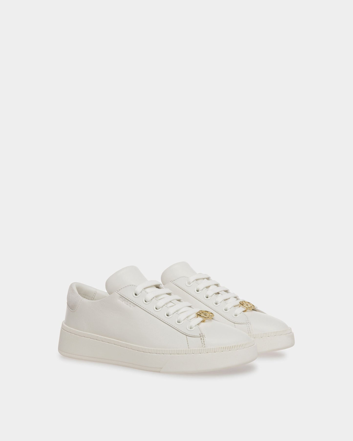 Ryver | Women's Sneakers | White Leather | Bally | Still Life 3/4 Front