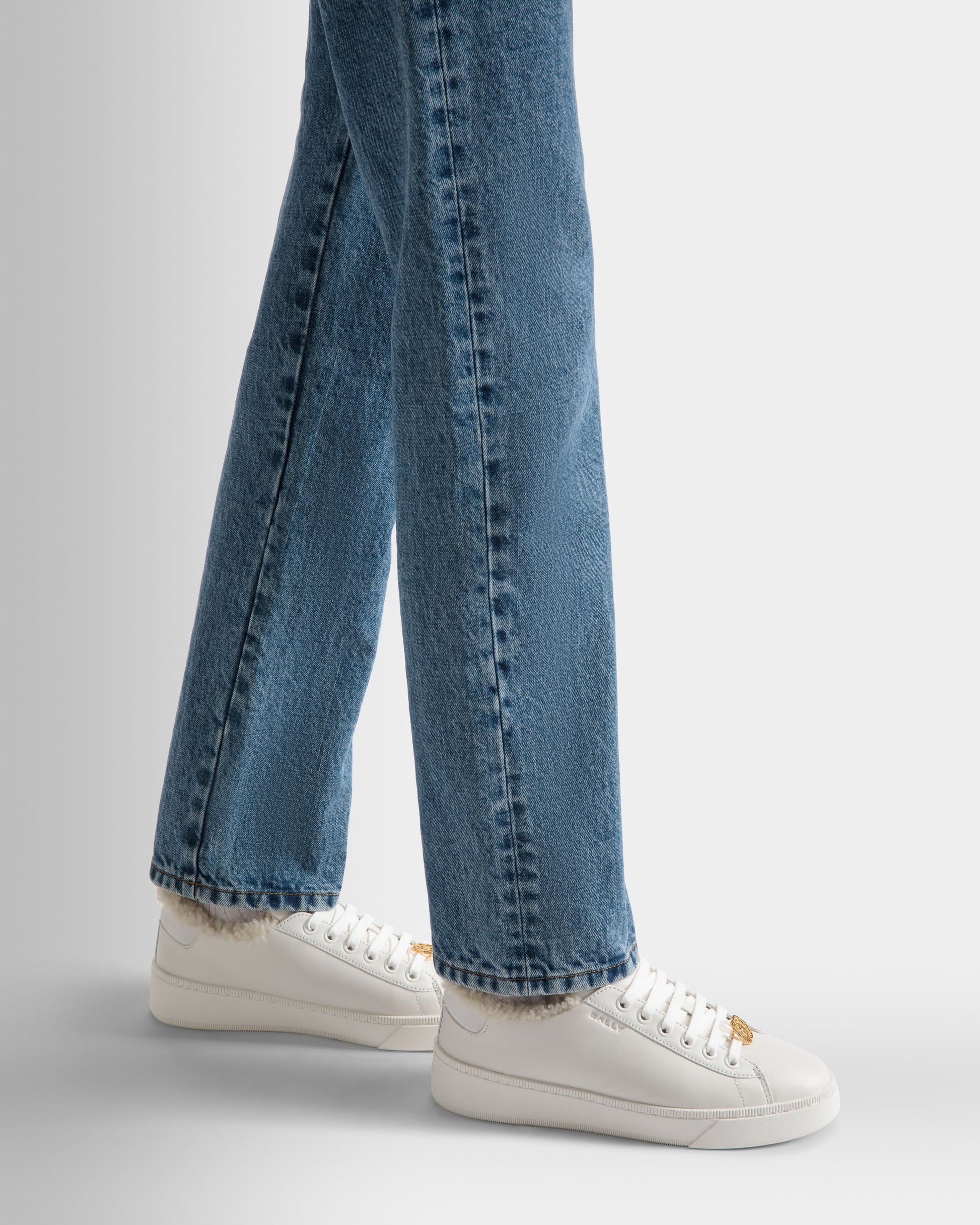 Ryver | Women's Sneakers | White Leather | Bally | On Model Close Up