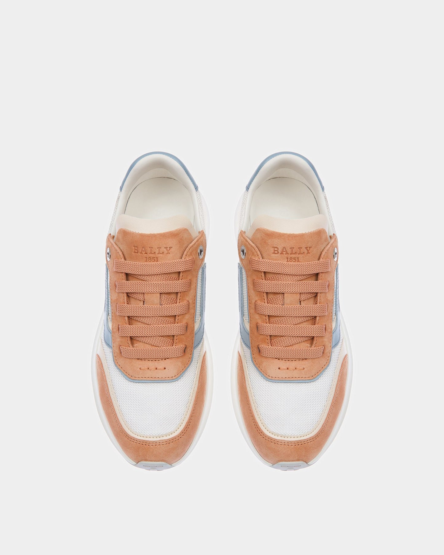 Demmy Leather And Fabric Sneakers In Peach