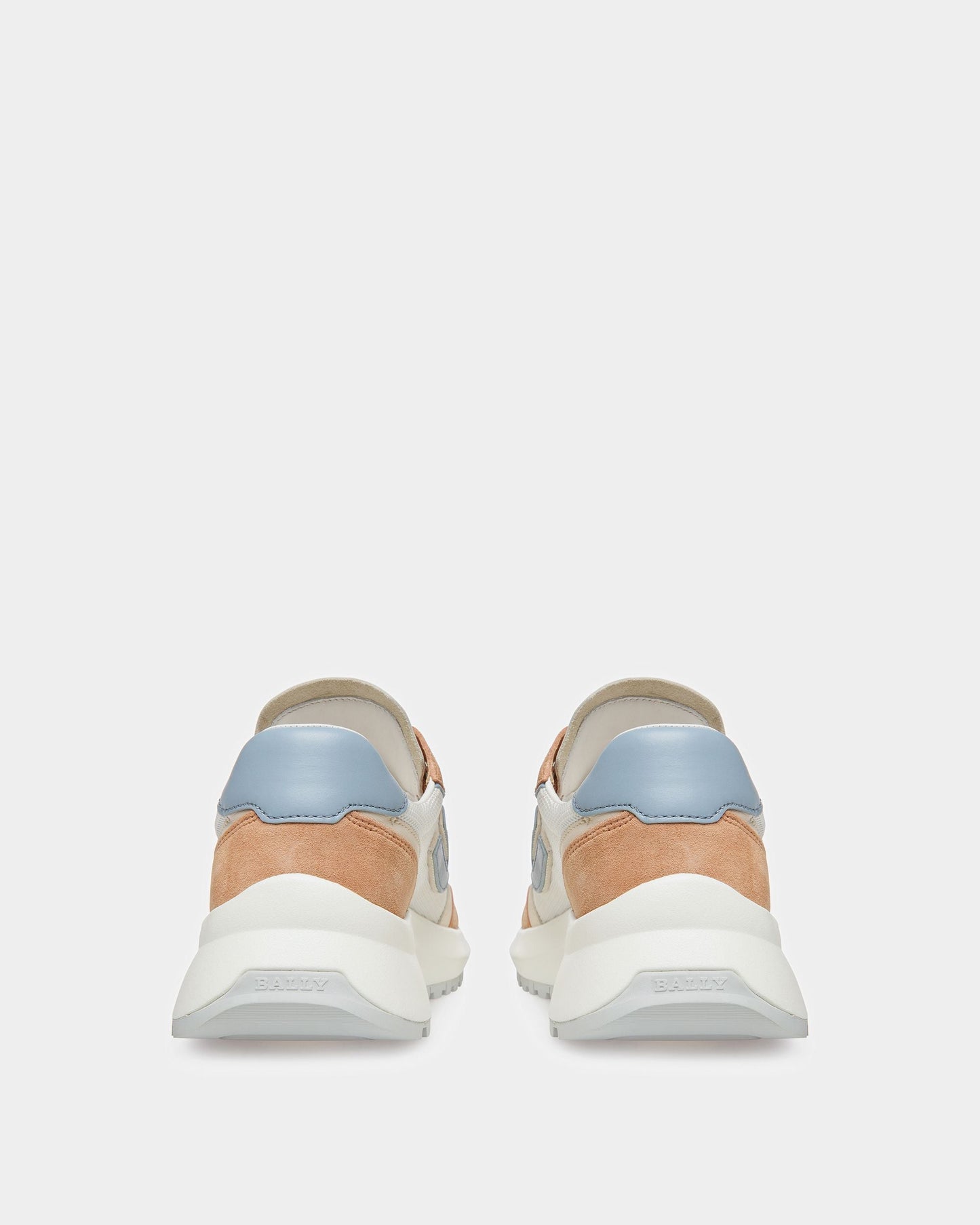 Demmy Leather And Fabric Sneakers In Peach