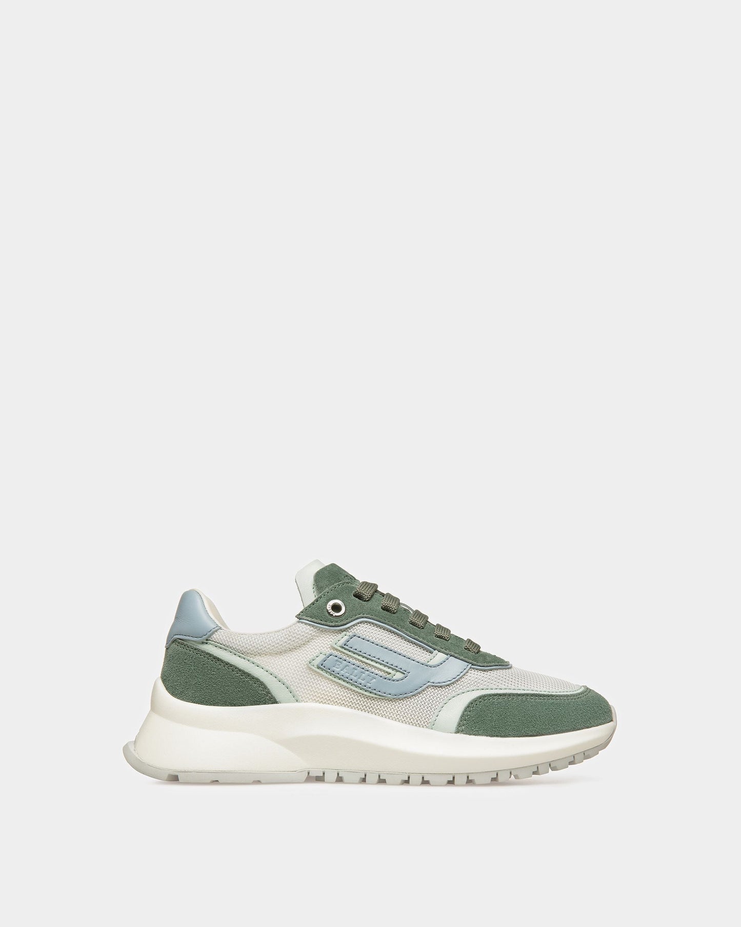 Demmy Leather And Fabric Sneakers In Sage