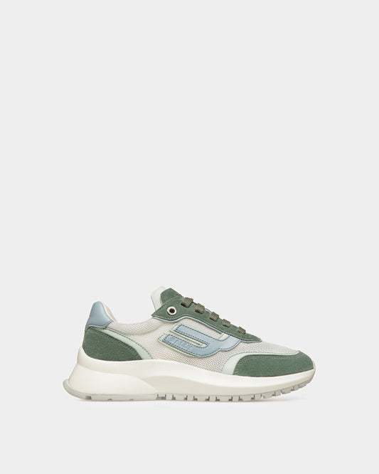 Demmy Leather And Fabric Sneakers In Sage