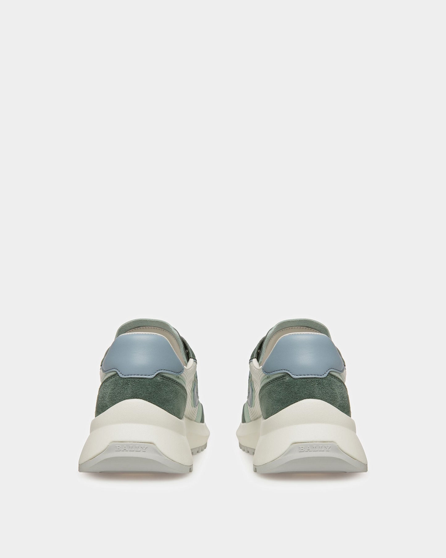 Demmy Leather And Fabric Sneakers In Sage