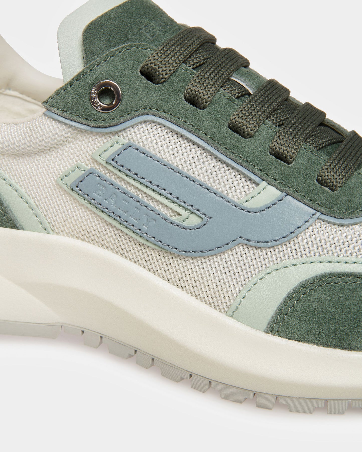 Demmy Leather And Fabric Sneakers In Sage