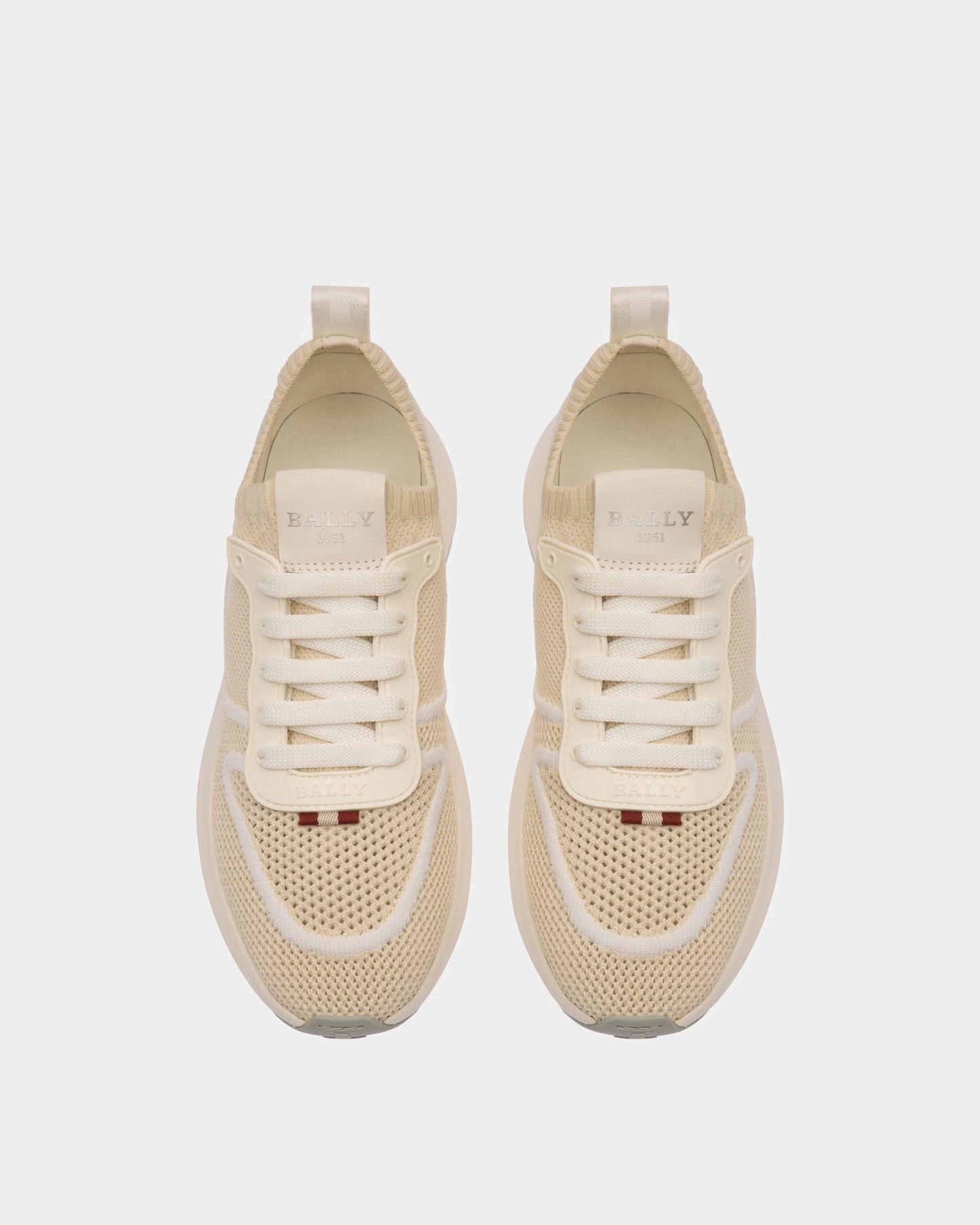 Davyn Mesh And Leather Sneakers In Dusty White