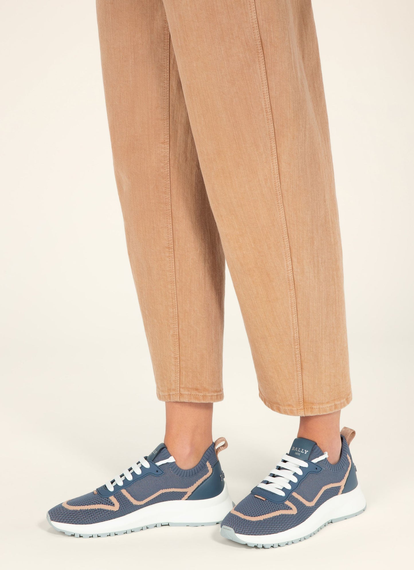 Outline Sneaker in Blue Knit Fabric