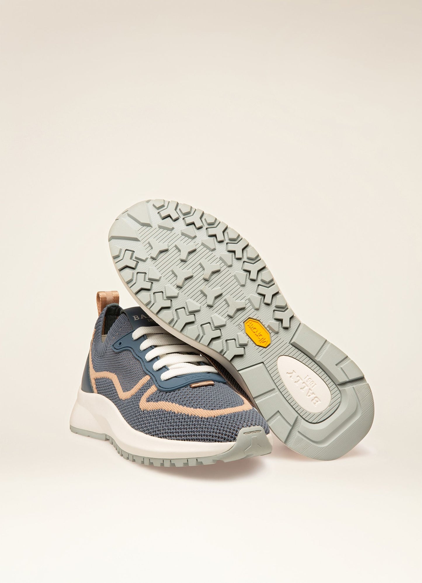Outline Sneaker in Blue Knit Fabric