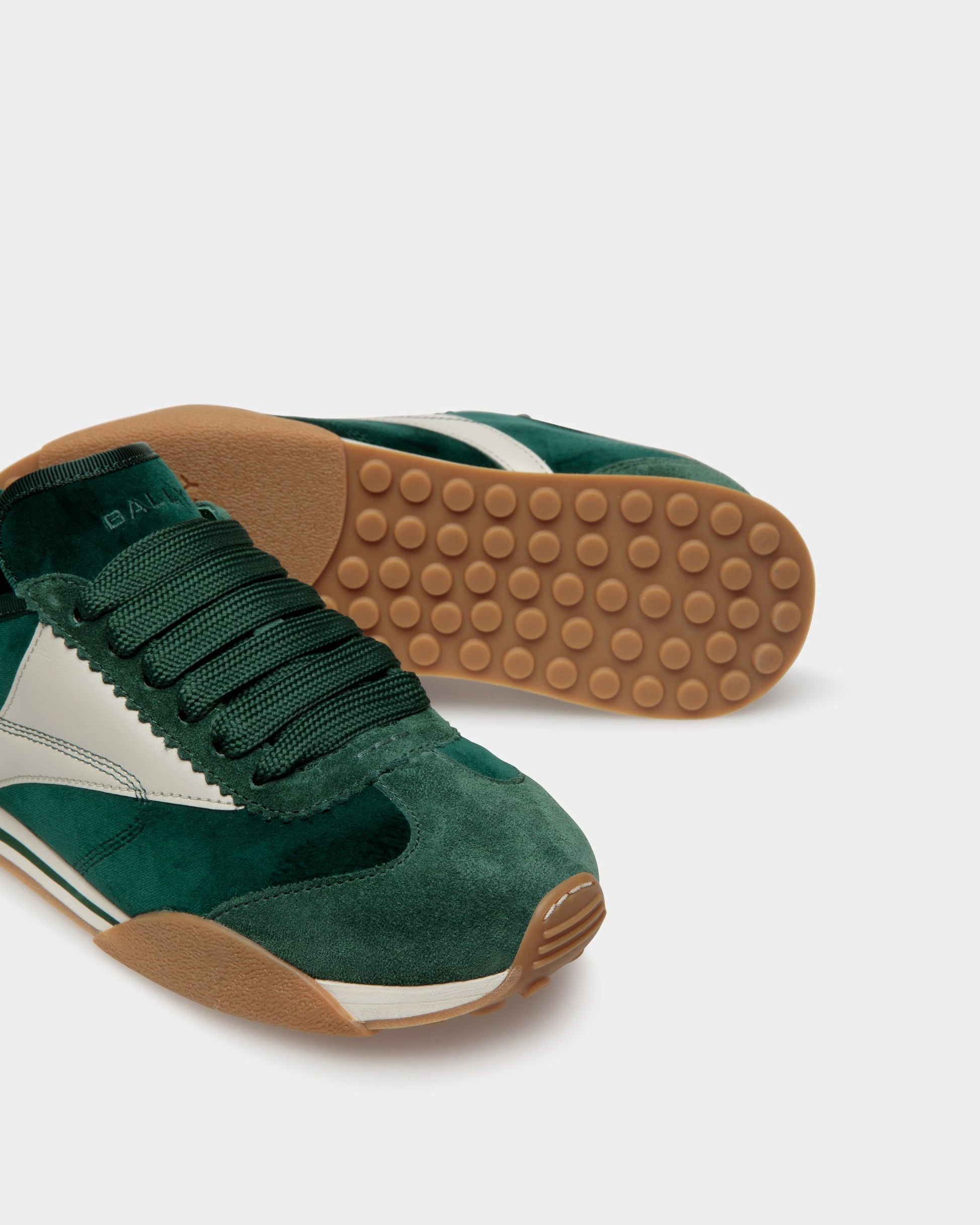 Sonney | Women's Sneakers | Peppermint And Dusty White Leather And Cotton | Bally | Still Life Below
